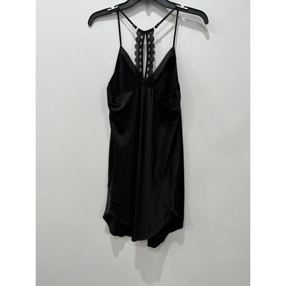 NWOT FLORA NIKROOZ Size S CHEMISE Lace detail back BLACK - Picture 10 of 12